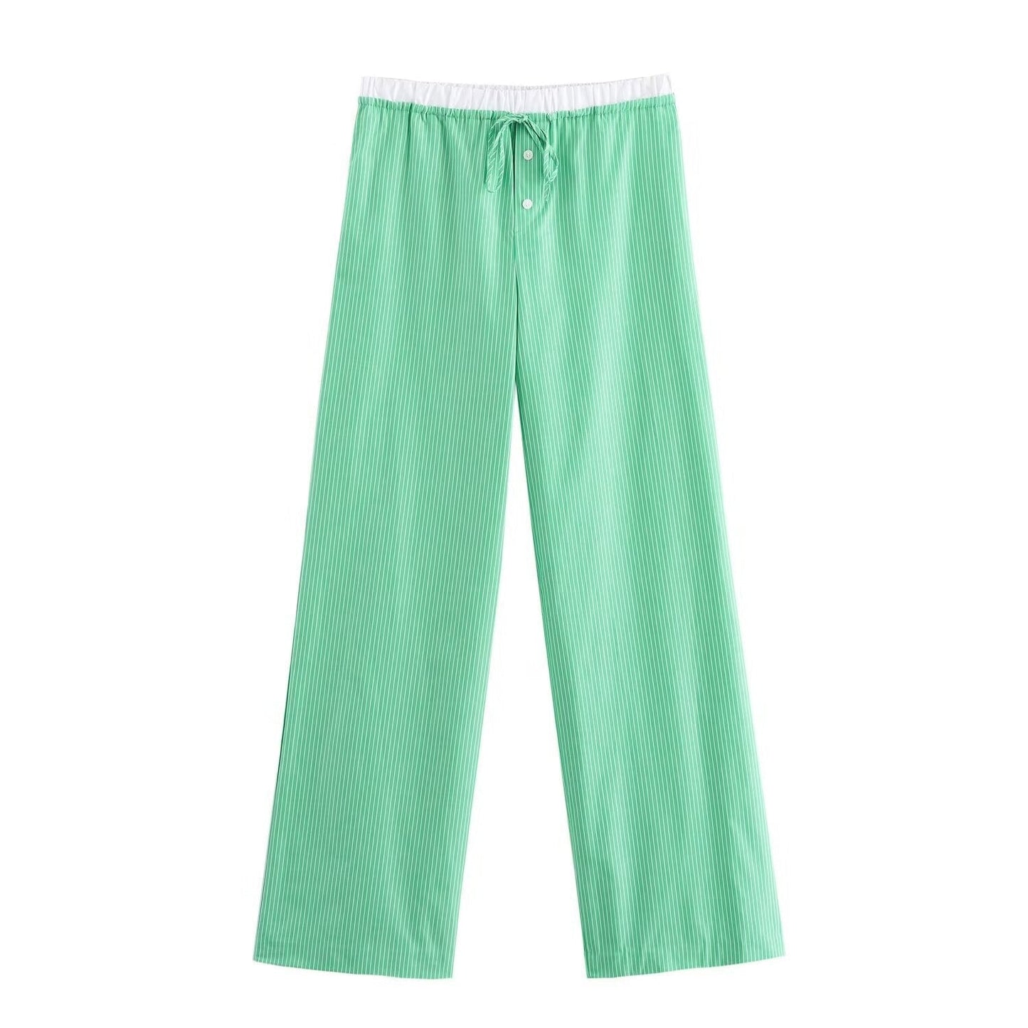 Damset med Dekorativ Skjorta och Långa Byxor i Mjuk Polyester-4