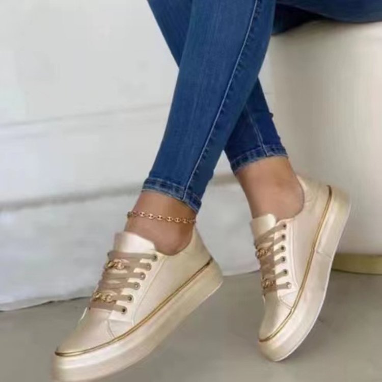 Kvinnors Sneakers Satin Övre Material Gummisula 5