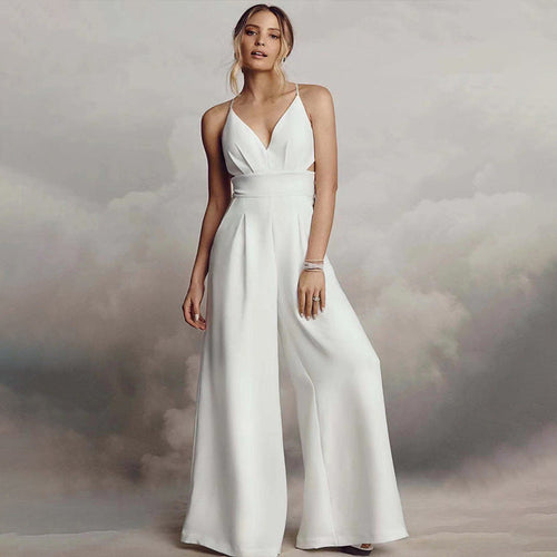 Kvinnors Jumpsuit Bodycon V-ringning Polyester Ärmlös Midi 1