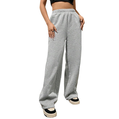 Dam Fritidsbyxor Bred Snitt Mjuk Svettmaterial-6