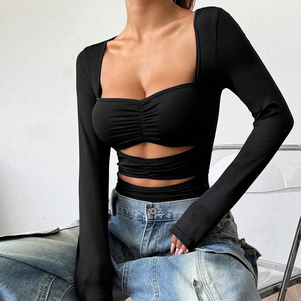 Dam Culottebyxa Hög Midja Slim Fit Lätt Elastisk Material-3