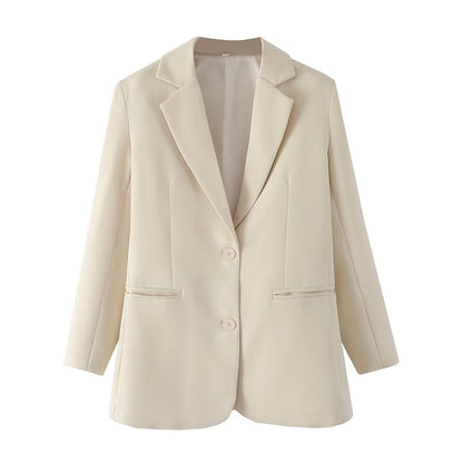 Variant image for Dam Blazer Set Hög Midja Raka Byxor Polyester Blandning-4