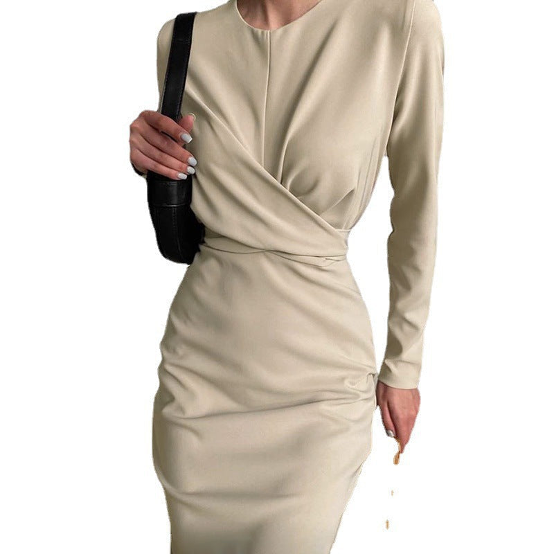 Kvinnors Bodycon Klänning Hög Midja Polyester A-linjeformad-4