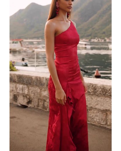 Kvinnors Aftonklänning Lång Georgette Ärmlös Elegant Maxi Klänning-3