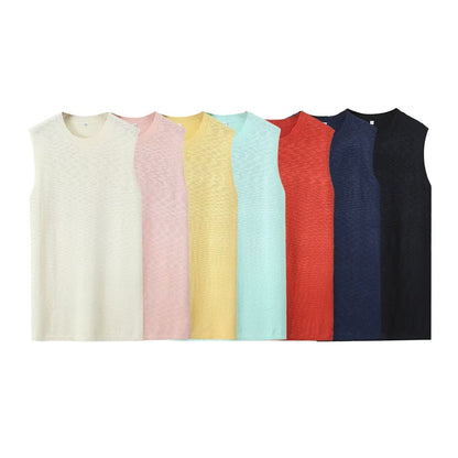 Herr Shorts Set Ärmlös Rundhals 100% Bomull-3