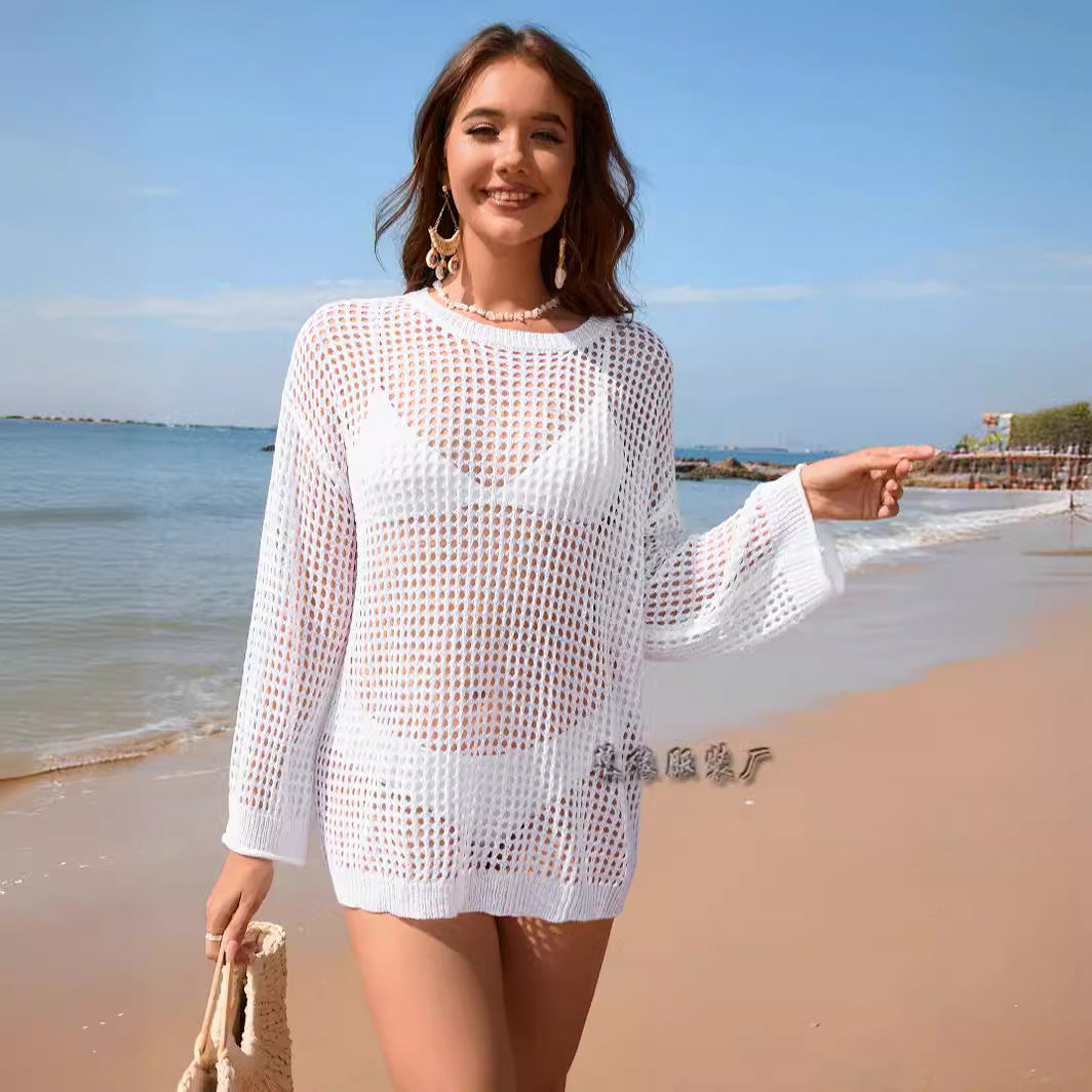 Dam Bikinitröja Urban Stil Akryl Långärmad-4