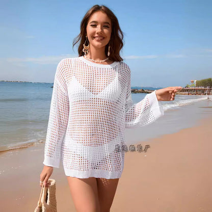 Dam Bikinitröja Urban Stil Akryl Långärmad-4