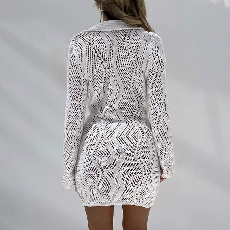 Dam Midikardigan Slim Fit Akryl Knappstickad-5