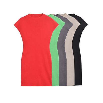 Kvinnors Kort Klänning Slim Fit Stretch Enfärgad-2