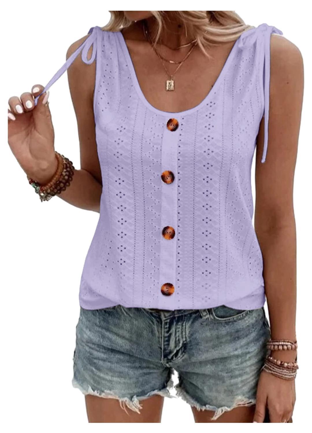 Variant image for Dam Väst Rund Hals Kabelknappfri Mjuk Polyester-36