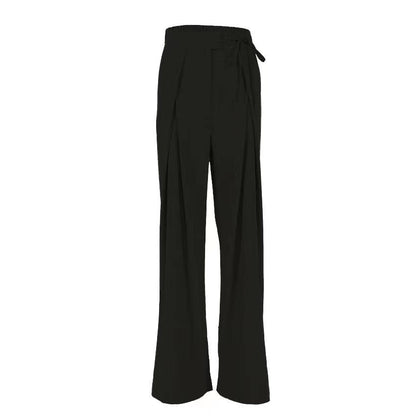 Kvinnors Långa Byxor Draperade Tweed Hög Midja-6