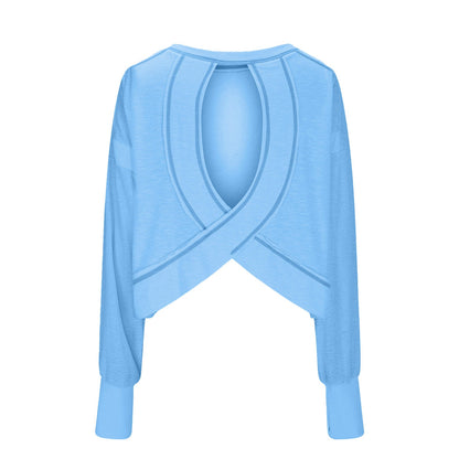 Dam T Shirt Sportig Rundhalsad Polyester för Träning och Avslappning-4