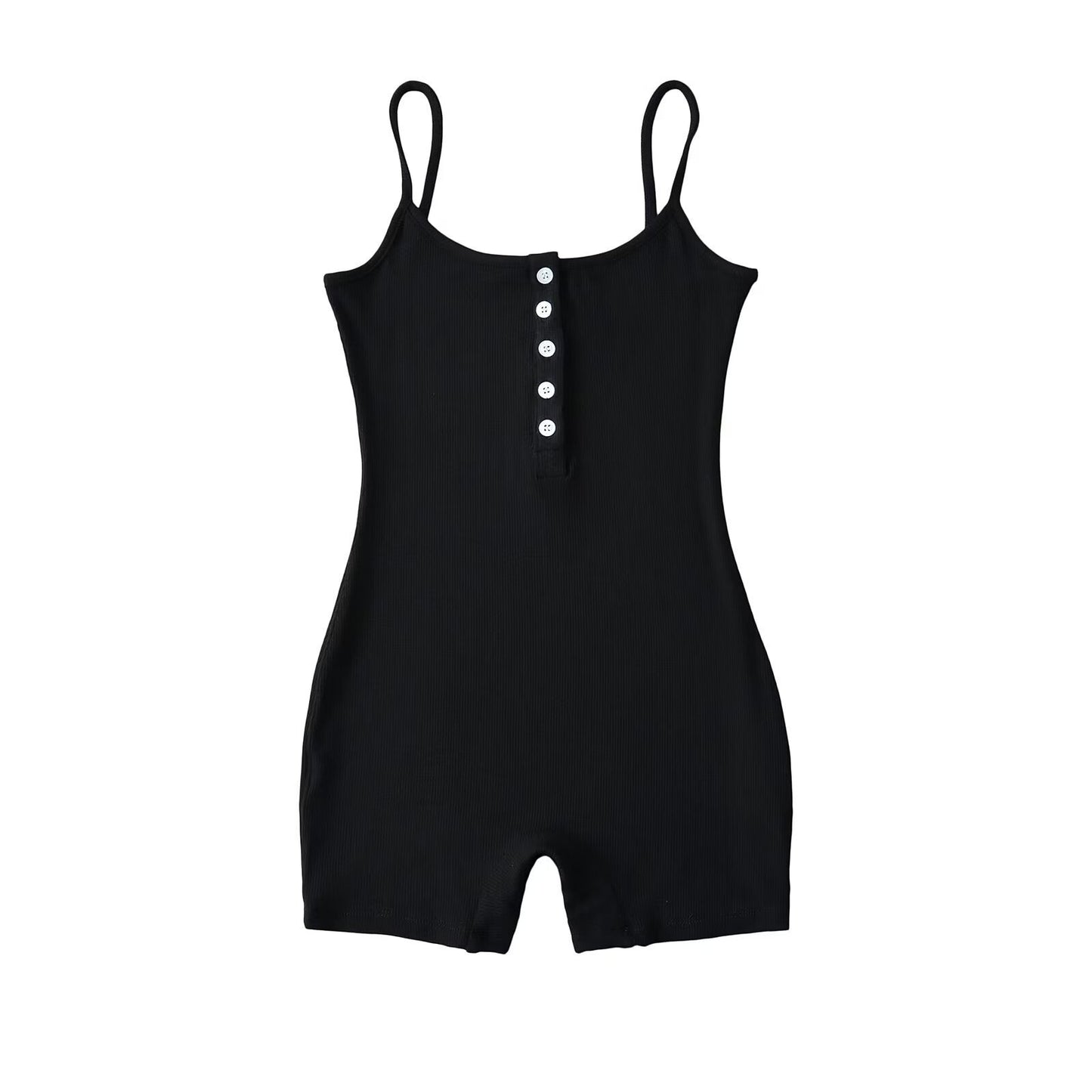 Dam Jumpsuit Ärmlös Med Knappdetalj Andningsbart Tyg 3