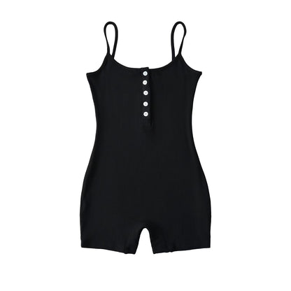 Dam Jumpsuit Ärmlös Med Knappdetalj Andningsbart Tyg 6