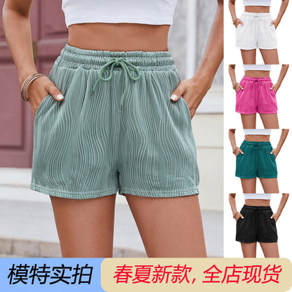 Herr Shorts Löst Midja Bomull Patchwork-2