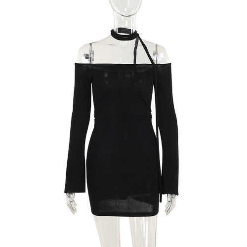 Kvinnors Off-Shoulder Klänning med Rüsch Detaljer i Elastiskt Tyg 1