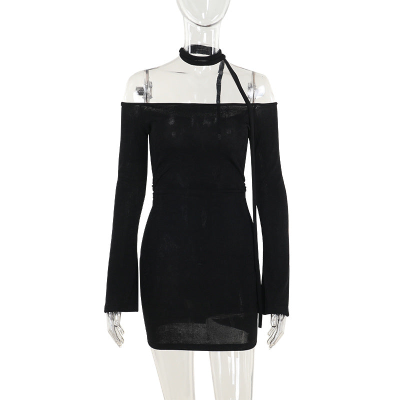 Kvinnors Off-Shoulder Klänning med Rüsch Detaljer i Elastiskt Tyg 7