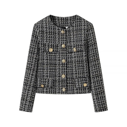 Variant image for Kvinnors Blazerjacka Tweed med Gyllene Knappdetaljer-1