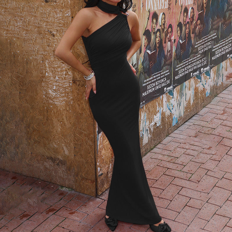 Kvinnors Aftonklänning Asymmetrisk Snitt med Ruffle Detaljer Högkvalitativt Tyg 4