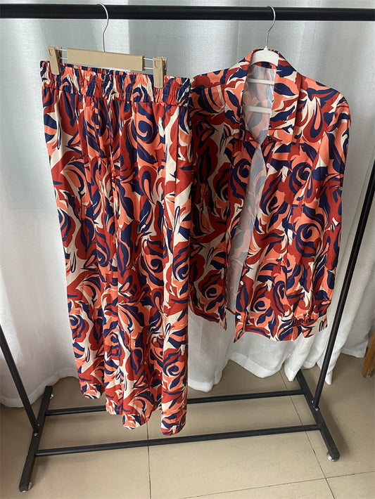 Dam Fritidsuppsättning Abstrakt Mönster Polyester Spandex 1