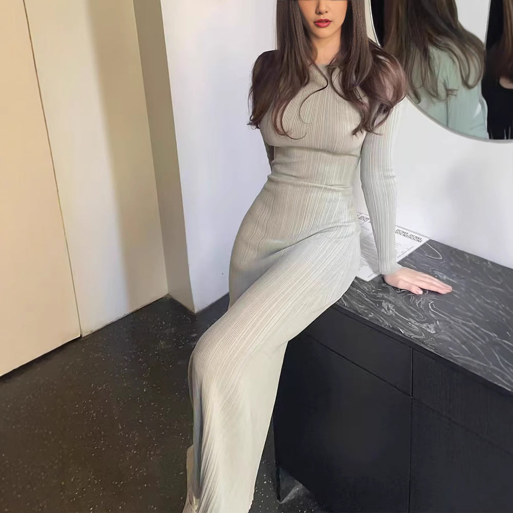 Damklänning A-linjeform Urban Stil Cordura Långärmad-3