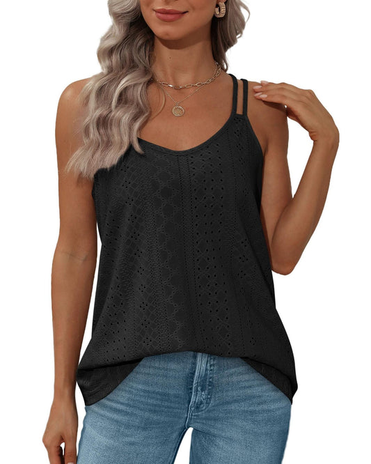 Dam Tank Top Ärmlös Rund Krage Polyester Lätt-1