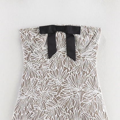 Damklänning Asymmetrisk Kjol Polyester Ärmlös Medelhög Midja-3