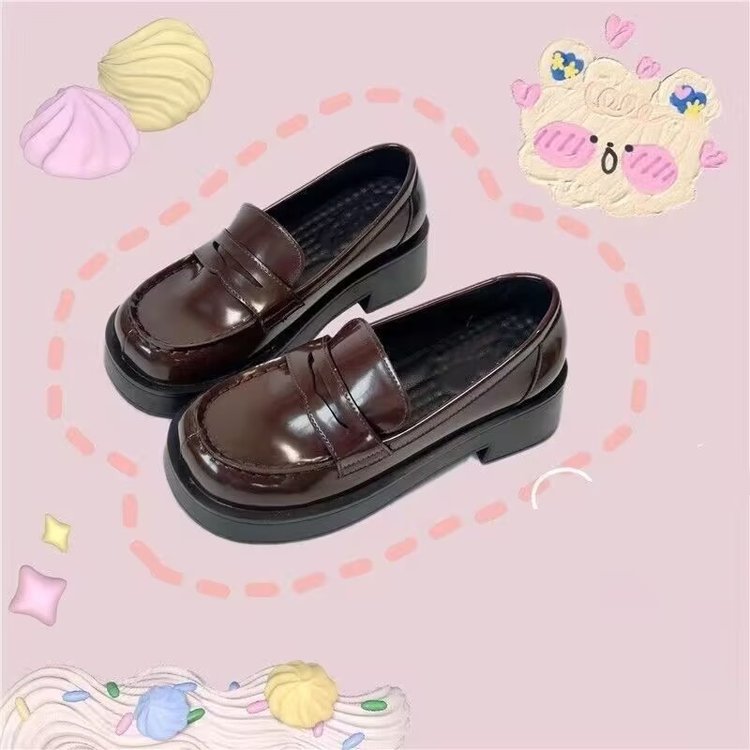 Kvinnor Loafers Blockklack Glänsande Material-5