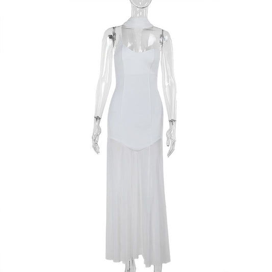 Dam Maxiklänning Flödande Design Justerbara Remmar Polyester Elastan 1