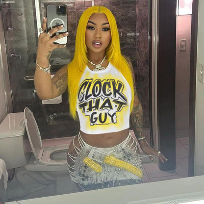 Dam T-shirt Avslappnad Snitt Grafisk Utskrift Bomull-5