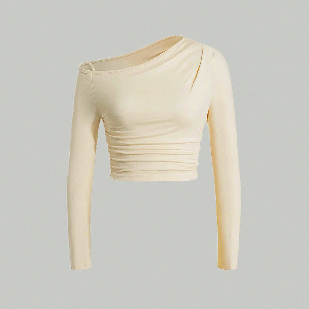Asymmetrische Langarmtop für Damen aus Atmungsaktivem Material – Modischer Schnitt, Figurbetonend, Ideal für Alltag und Festlichkeiten 1