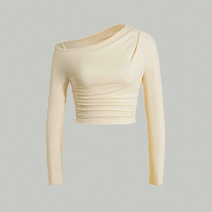 Asymmetrische Langarmtop für Damen aus Atmungsaktivem Material – Modischer Schnitt, Figurbetonend, Ideal für Alltag und Festlichkeiten 5