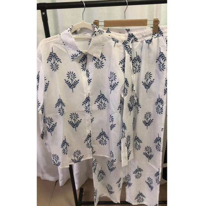 Kvinnors Långa Byxor Blommönster Polyester Fritid-5