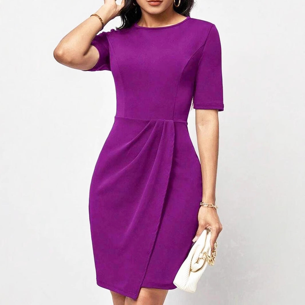 Kvinnors Kort Klänning Enfärgad Bodycon Polyester-3