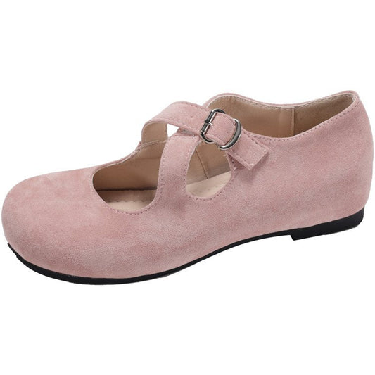 Dam Skor Mary Jane Klassisk Design Mocka med Vadderad Sula 1