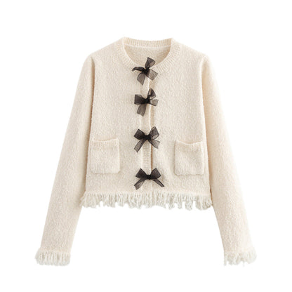 Kvinnor Cardigan Fransar Mjukt Stickmaterial 6