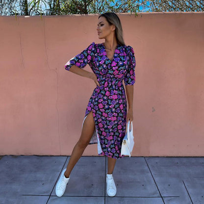 Variant image for Kvinnors Mini Klänning V-Ringning Spandex-2