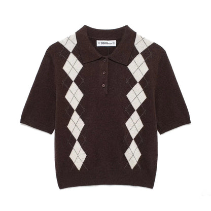 Herr Polo Skjorta Modern Diamantmönster Bomullsmix-1