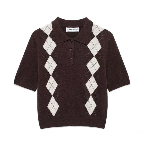 Herr Polo Skjorta Modern Diamantmönster Bomullsmix-1