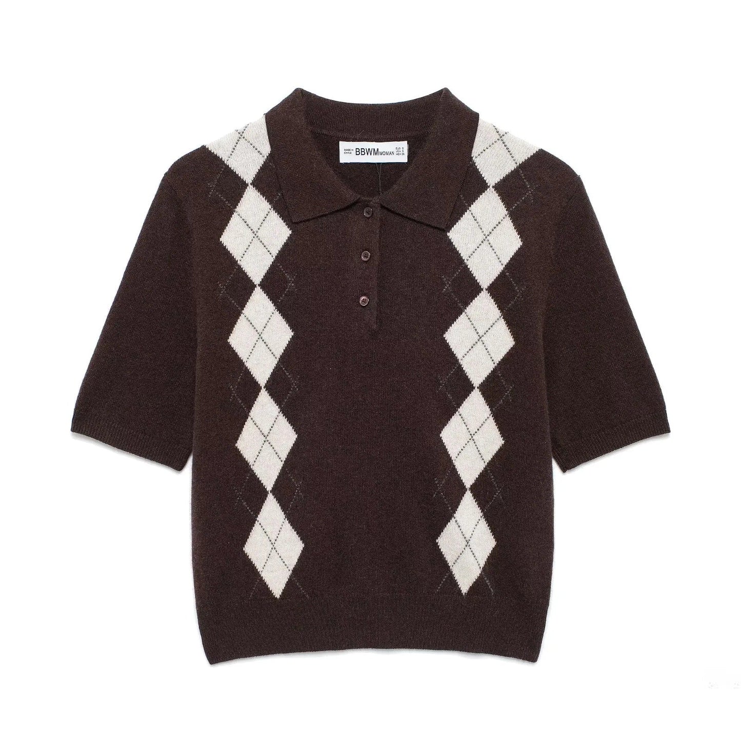 Variant image for Herr Polo Skjorta Modern Diamantmönster Bomullsmix-1