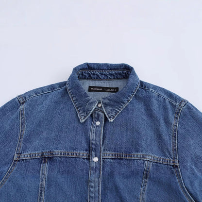 Dam Klänning A-Linjeformad Denim Casual 3