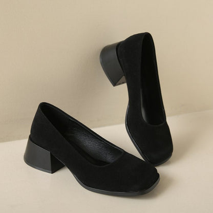 Dam Blockförsäljningsskor Mjuk Mocka Elegant Komfort 5