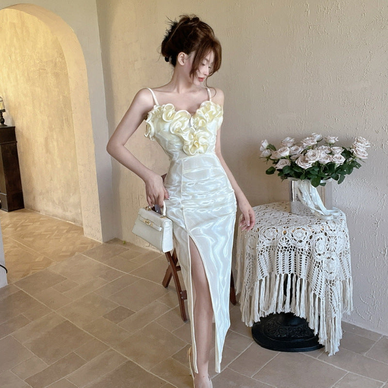 Fina Dam Klänningar Blommig Spaghetti Strap V-Hals Polyester-1