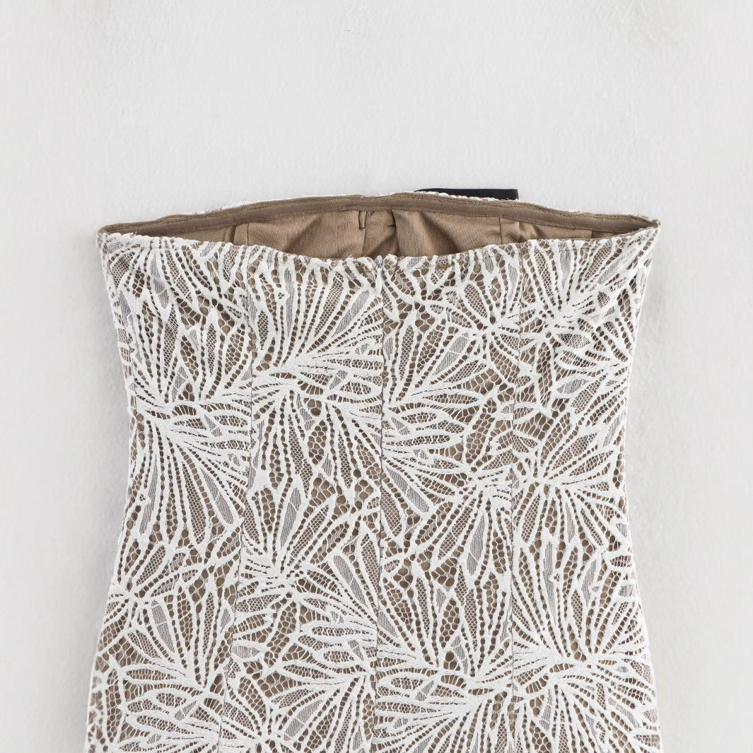 Damklänning Asymmetrisk Kjol Polyester Ärmlös Medelhög Midja-4