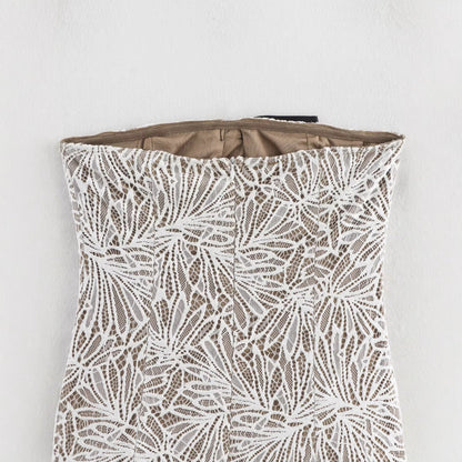 Damklänning Asymmetrisk Kjol Polyester Ärmlös Medelhög Midja-4