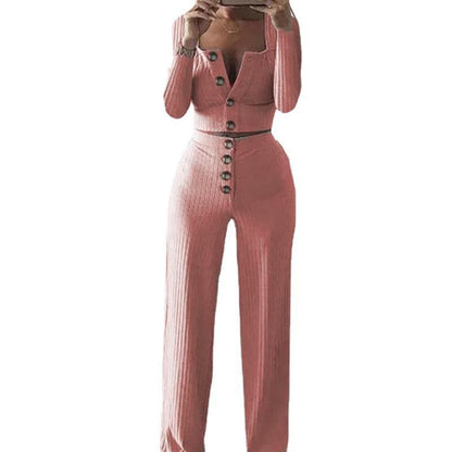 Kvinna Cardigan Set Ribbad Acetat-3