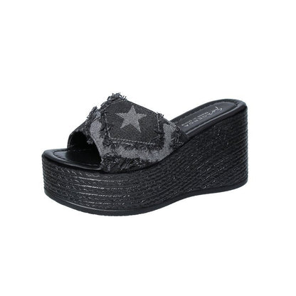 Dam Kilpantoletter Denim Design Fransar Ergonomisk-6