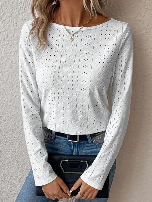 Långärmad T-shirt Dam Jacquard Casual 1