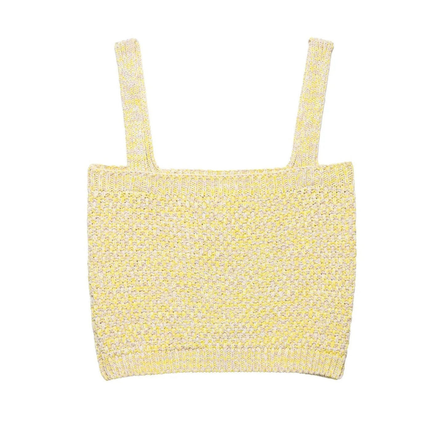 Damstickad Topp med Breda Remmar och Fint Mönster i Lätt Tyg 2