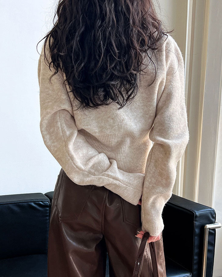 Dam Tröja Rundhalsad med Dragkedja i 100% Bomull-5